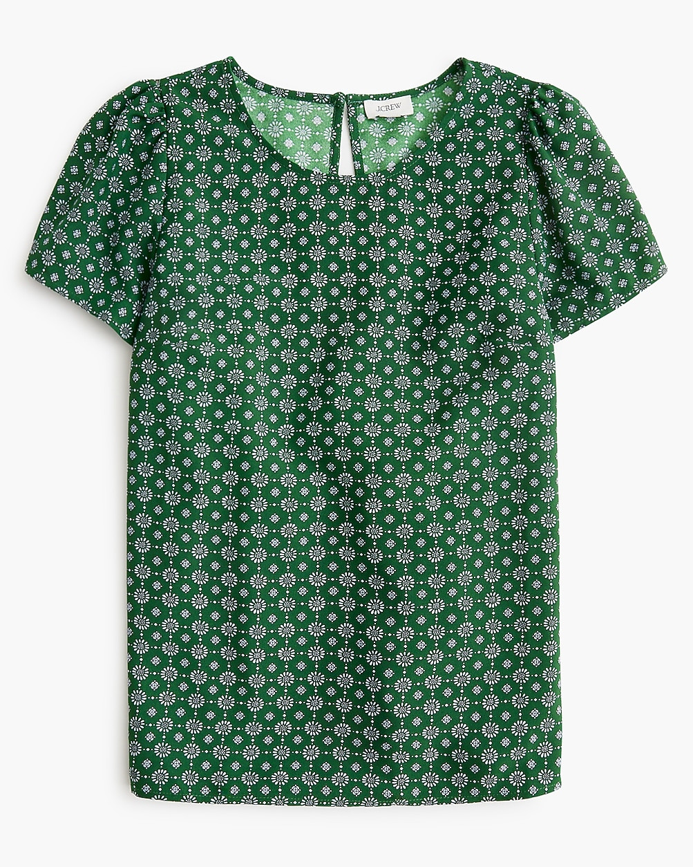 Printed short-sleeve crepe top | J.Crew Factory