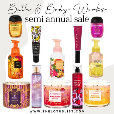 Bath & Body Works - SEMI ANNUAL SALE

Ltkfindsunder100 / ltkfindsunder50 / LTKGiftGuide / LTKstyletip  / bath and body works / bath & body works / semi annual sale / bath & body works semi annual sale / hand lotion / body spray / body butter / body cream / body lotion / hand cream / hand sanitizer / pocketbac hand sanitizer / candles / candle / body care / skincare / three wick candles / 3 wick candles / three wick candle / 3 wick candle / home / home decor / LTKhome / hand soaps / hand soap / foaming hand soap / foaming hand soaps / sale / sale alert 

#LTKBeauty #LTKSaleAlert #LTKSeasonal