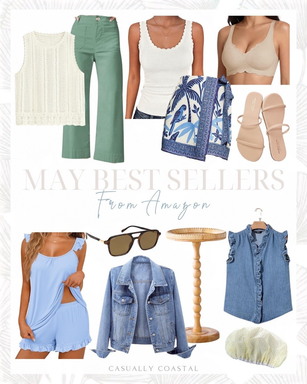May Best Sellers From Amazon 

Amazon matching set, Amazon jeans, Amazon sandals, Amazon skirt, Amazon tank top, Amazon crochet top, Amazon denim jacket, Amazon sunglasses, Amazon denim top, Amazon bra, high waisted cropped wide leg green pants, denim vest, coastal style, Amazon side table, Amazon summer top, crochet sweater vest, boho wrap mini skirt, scoop neck tank top, wireless jelly bra, neutral sandals, strappy sandals, blue pajama set, rattan round drink table, drybar shower cap, distressed denim jacket, aviator sunglasses

#LTKHome #LTKSeasonal