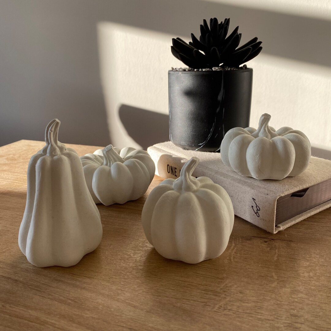 Concrete Pumpkin Set Handmade Halloween Decor Spooky Home Ornaments - Etsy | Etsy (US)