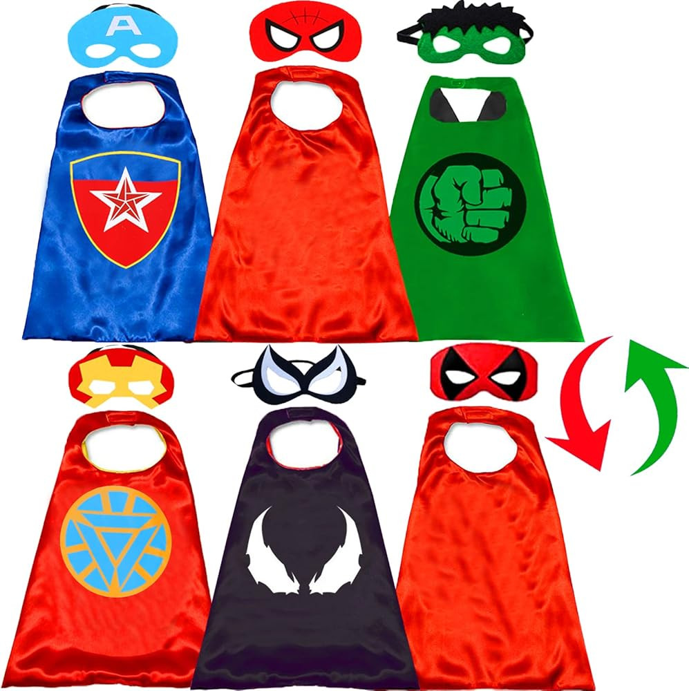 Superhero Capes and Mask for Kids Superhero Costumes for Boys Superhero Toys for Kids Dress up 4-... | Amazon (US)