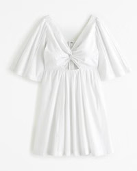 Cutout Poplin Mini Dress | Abercrombie & Fitch (US)