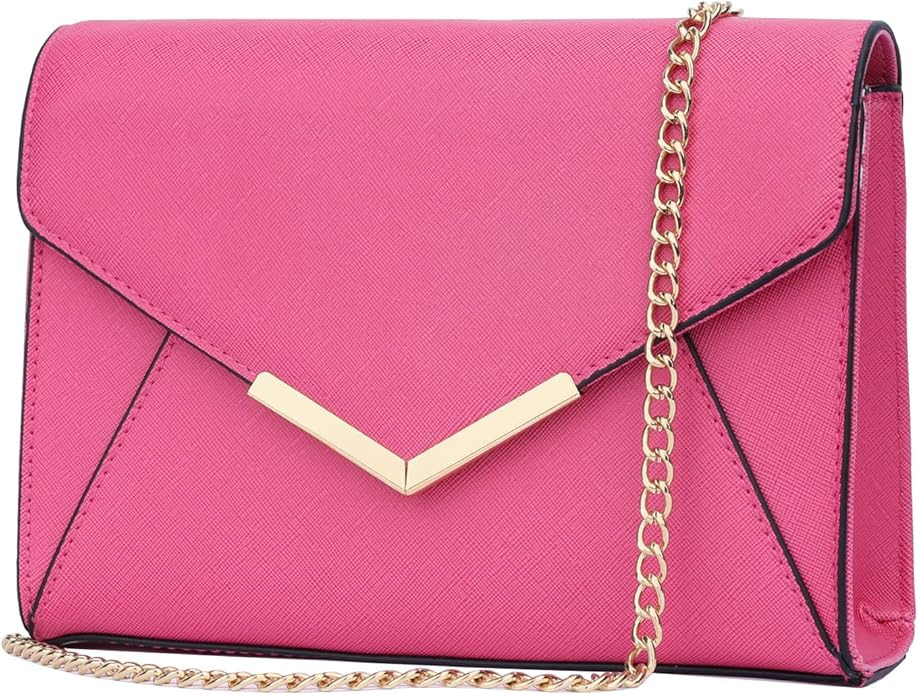 KKXIU Women Elegant Faux Leather Evening Envelope Clutch Purse Foldover Bags for Party Wedding Pr... | Amazon (US)