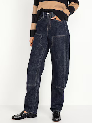 High-Waisted Barrel Utility Jeans | Old Navy (US)