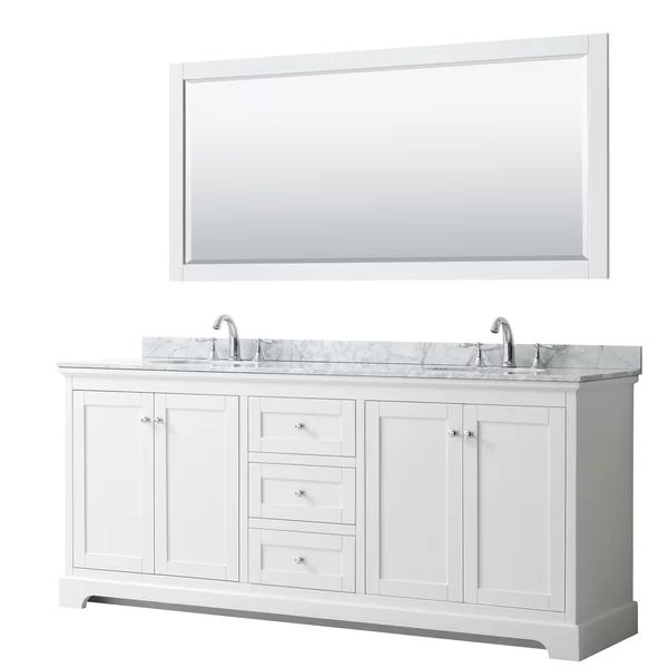 Avery 80" Double Bathroom Vanity Set with Mirror | Wayfair Professional