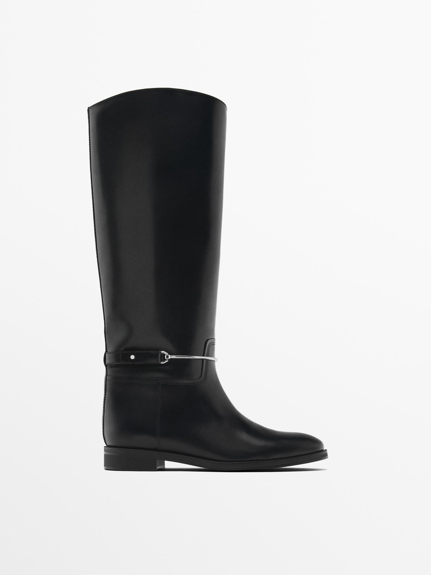 Riding-style boots with detachable embellishment | Massimo Dutti UK