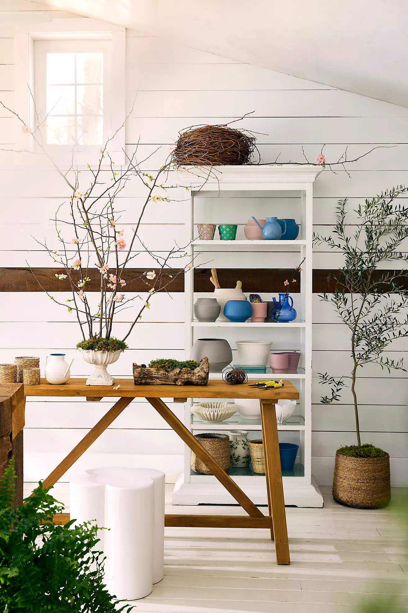 Addie Glass Watering Can, Blue | Terrain