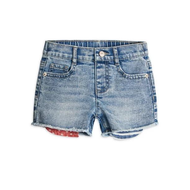 Way to Celebrate Americana Toddler Girl Frayed Denim Shorts, Sizes 2T-5T | Walmart (US)