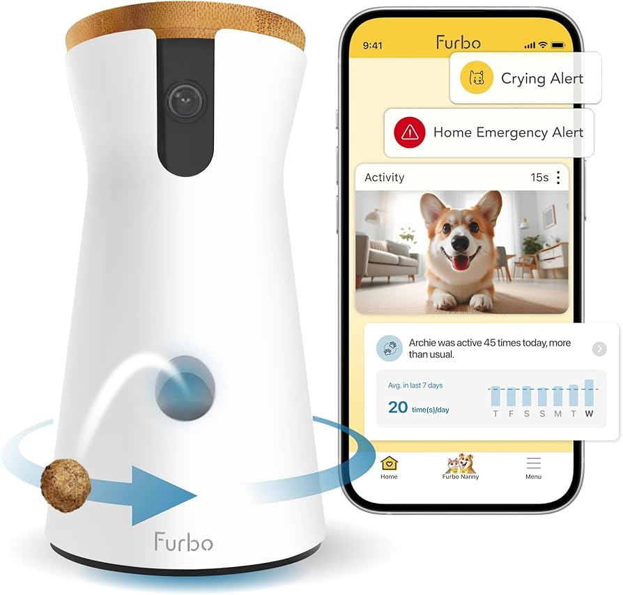 Furbo 360° Dog Camera + Nanny Bundle: Home Security & Dog Safety Alerts, Rotating Pet Treat Disp... | Amazon (US)