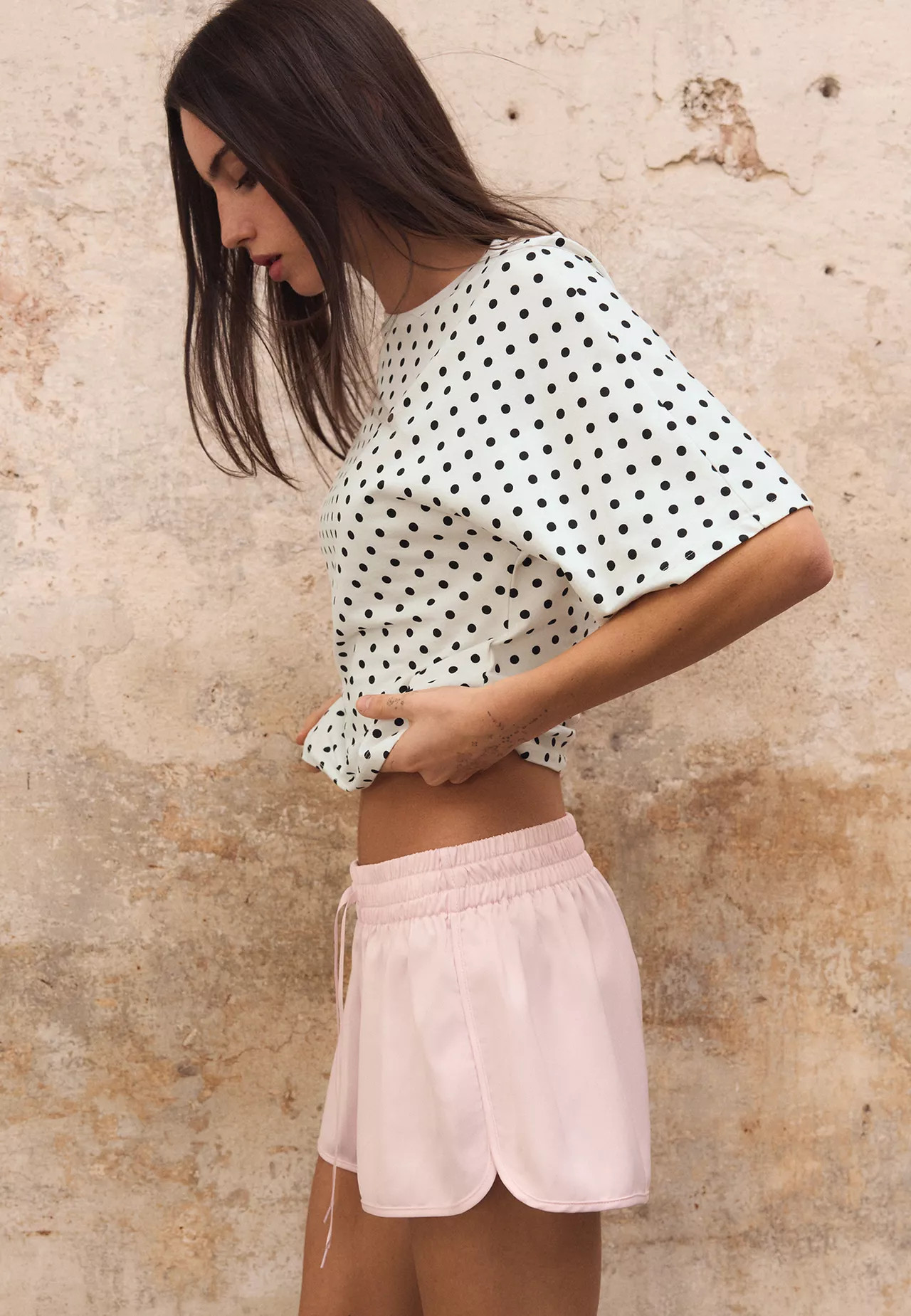 Satin mini shorts - Women's fashion | Stradivarius United Kingdom | Stradivarius (UK)
