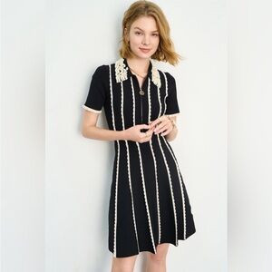 Sandro Flore Scalloped Stripe Knit Dress 38 | Poshmark