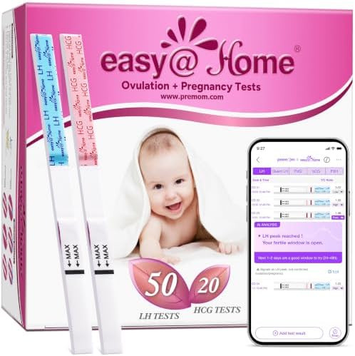 easy@Home 50 Ovulation Test Strips and 20 Pregnancy Test Strips Combo Kit | Amazon (US)