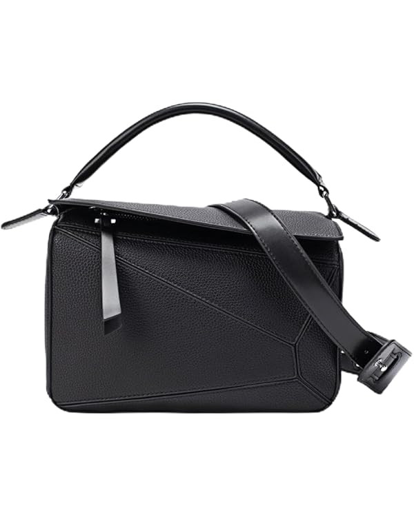 Womens Geometric Design Handbags, Lychee Grain Shoulder Crossbody Bag Lady Mini Top Handle Bag | Amazon (US)
