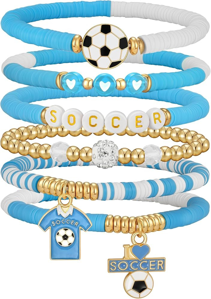 2026 World Soccer Cup Soccer Bracelets for Women Men, Stackable Soccer Jewelry Game Day Fan Acces... | Amazon (US)