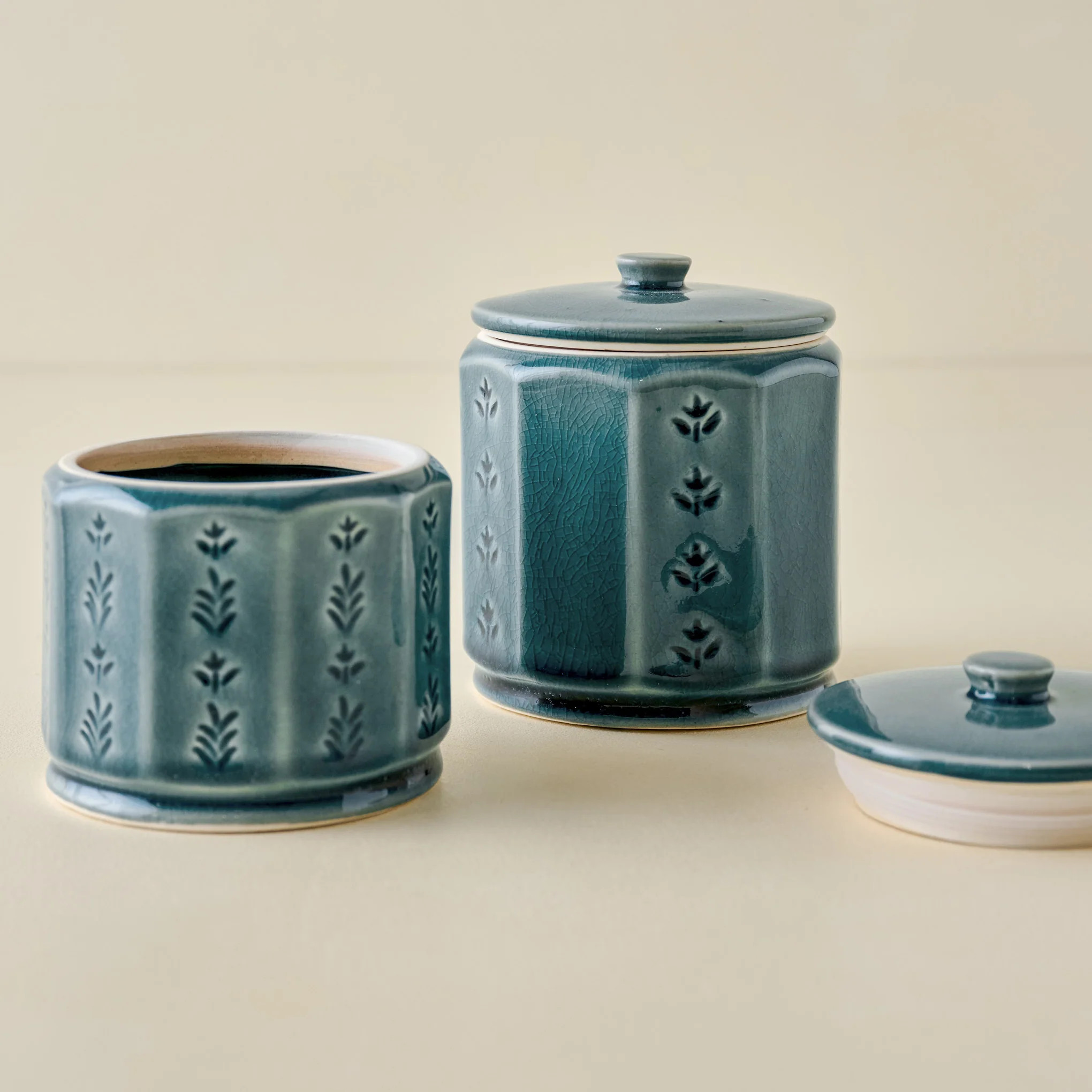 Harper Ceramic Floral Canister | Magnolia