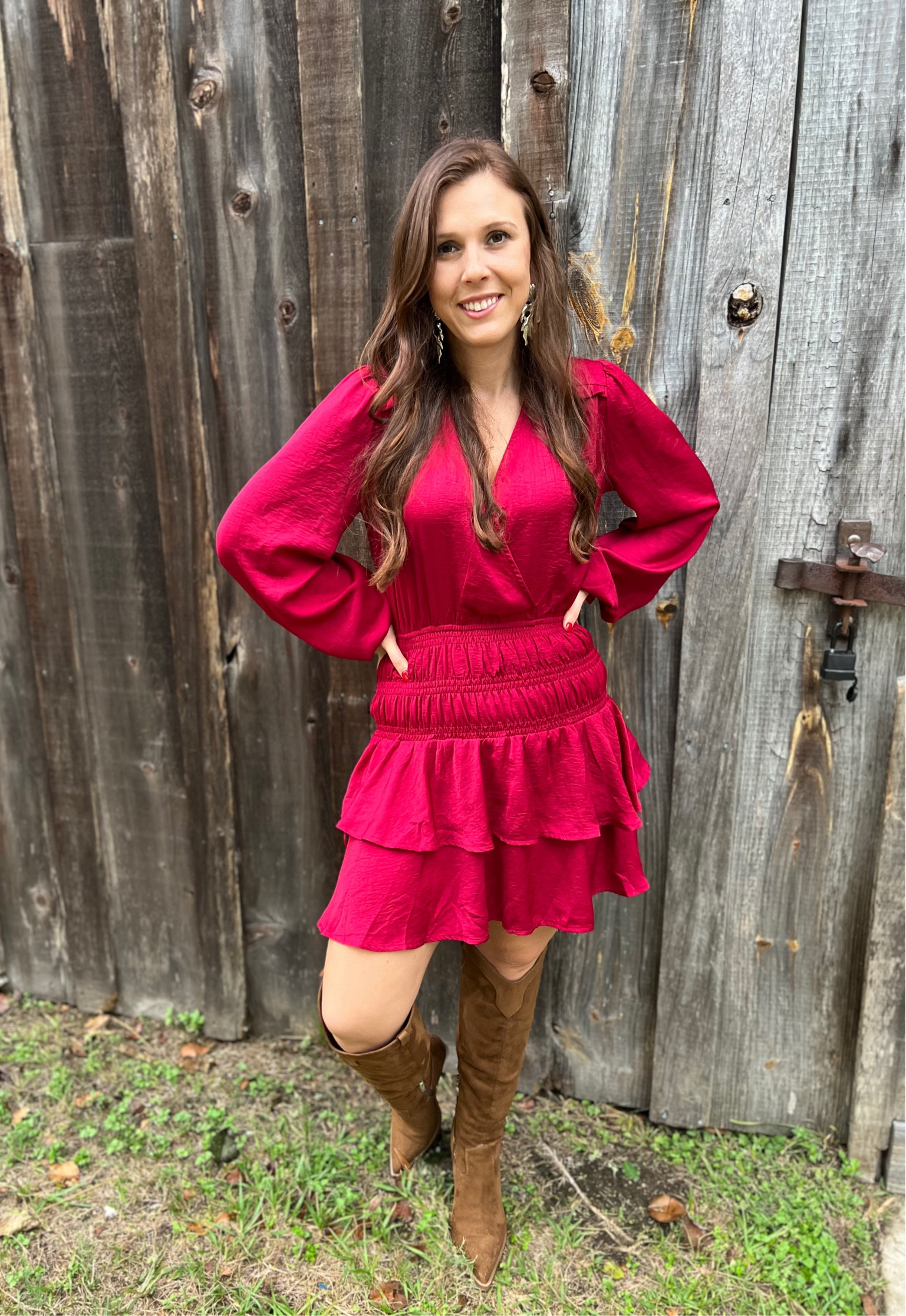 Unfortunately I couldn’t find my dress exactly but I found some pretty similar ones! 
Great dress for Christmas pictures and parties 🎄🥰
The boots are my fave — the exact ones are linked on here!! 
#holiday #christmasparty #christmaspictures #christmas #familypictures #resdress #satin
 
#christmasparty #holidayoutfit 
 #christmasshopping  #husbandgift #guiftguide #blackfriday #familygifts #smarttv #amazonfire #amazongift #holidayshopping #home #livingroom #targetdeals #appleairpods 
#falldresses #fallweddingguest   

#abercrombie&Fitch #abercrombie #bodysuits #fallbodysuits #fall
#fall #thanksgiving #christmas #falldecor #sweaterweather
#clogs #mules #fallinspo #halloween #boyfriendjeans #bodysuit #longsleeve  #casual wear #booties #bootseason #target #targetdeals #falloutfits #fallessentials #skyresort #resortfashion #bootinspo #bootie #pinklily #bootoutfits #onepieceswimsuits #highheels #weddingguest #pumps #sweaters #turtlenecks  #fedorahats #home #homedecor #bodycondresses #bodysuits #miniskirts #midiskirts #maxiskirts #minidresses #mididresses #maxidresses #watches #earrings #backpacks #camis #croppedcamis #croppedtops #highwaistedshorts #highwaistedskirts #momjeans #momshorts #capris #overalls #overallshorts #distressedshorts #distressedjeans #blackshorts #leggings #bralettes #crossbodybag #fallhomedecor #halloweendecoe #outdoordecor #totebag #luggage #carryon #blazer #airpodcase #iphonecase #shacket #sale #under50 #under100 #under40 #workwear  #ootd #bohochic #bohodecor #farmhouse decor #modernhome #homedecor #amazonfinds #nordstrom #bestofbeauty #beautymusthaves #beautyfavorites #hairaccesories #perfume #fragrance #studearrings #hoopearrings #necklaces #pumpkinpatch #familyfallpictures  #blackfriday #LTKblackfriday #weddingguest #wedding #cocktaildress #stevemadden #dolcevita #nordstrom  #macys #saks #amazonfashion #walmart #target #targetfashion #workwearinspo #workoutfits #coldweatheroutfits 

#LTKcurves #LTKfit #LTKstyletip #LTKsalealert #LTKSeasonal #LTKHoliday #LTKtravel #LTKhome #LTKswim #LTKfamily #LTKbeauty #LTKunder100 #LTKunder50