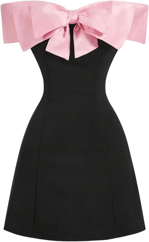 GORGLITTER Women's Bow Strapless Bodycon Mini Dress Off The Shoulder Wedding Guest Birthday Cockt... | Amazon (US)