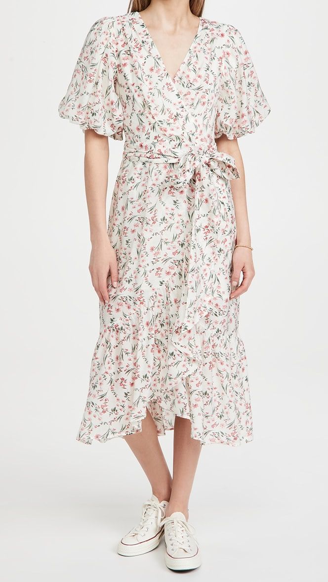 Kacey Puff Sleeve Midi Dress | Shopbop