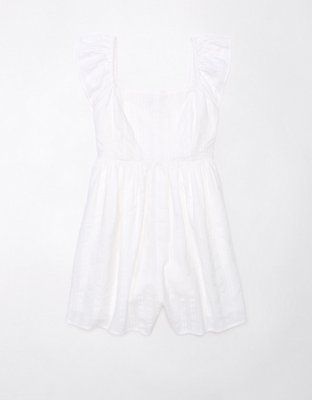 AE Flutter Sleeve Babydoll Romper | American Eagle Outfitters (US & CA)