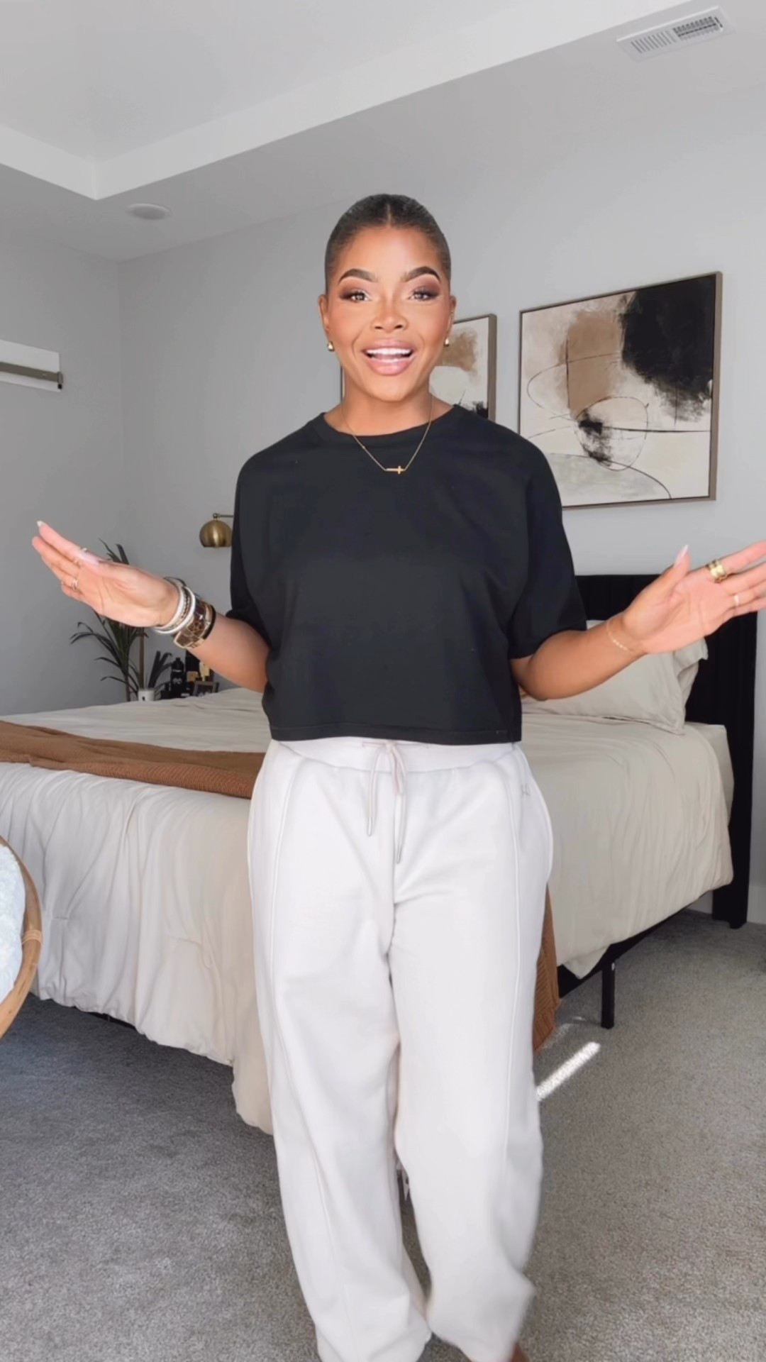 Wearing the black cropped tee and plush drawstring sweatpants in Vanilla Cream from Day1 Fit.
These sweatpants are unbelievably soft—perfect for lounging, errands, or a cozy day out.
On final sale now for $45 (originally $89)—such a steal for how luxe they feel!
Cropped tee is super versatile and flattering. Linked both pieces here!

#LTKfit #LTKsale #Day1Fit #LTKunder50 #cozyootd #plushsweats

#LTKFindsUnder50 #LTKStyleTip #LTKSaleAlert