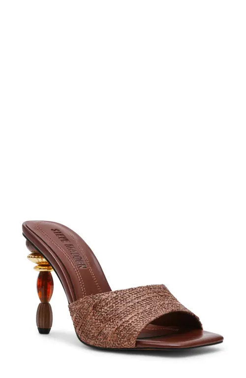 Steve Madden Sia Statement Heel Slide Sandal in Brown at Nordstrom, Size 7.5 | Nordstrom