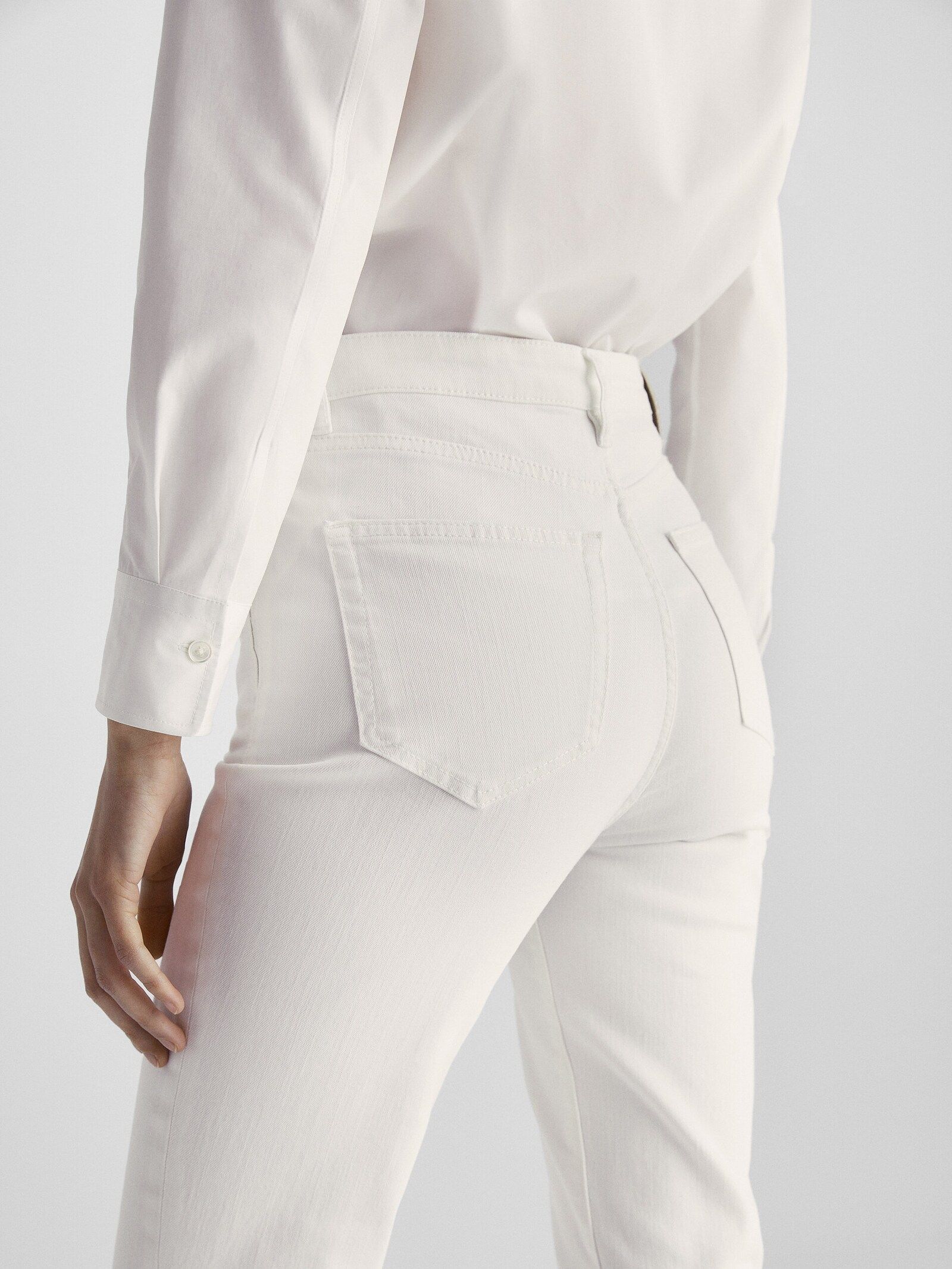 High-waist skinny flare jeans | Massimo Dutti UK