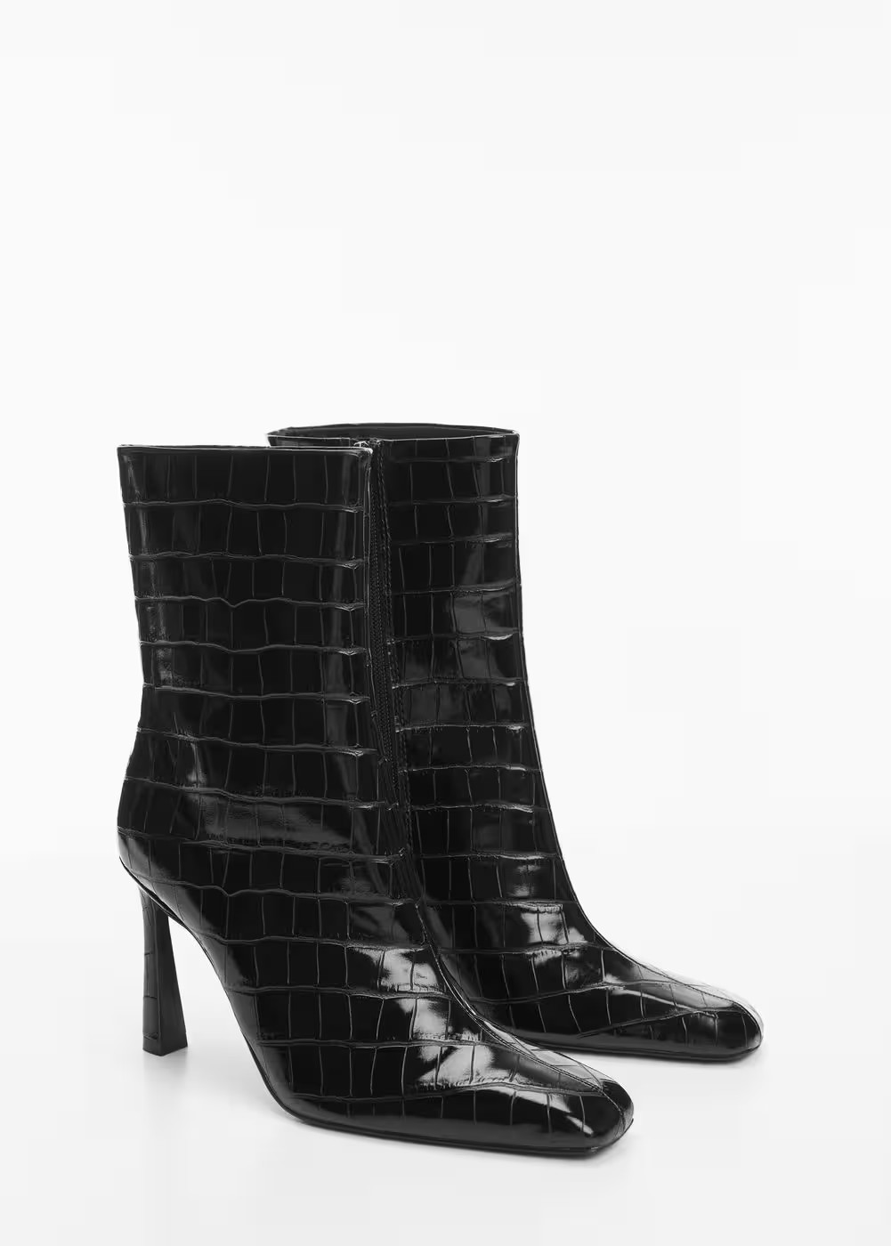 Coco leather effect heeled ankle boot -  Women | Mango USA | MANGO (US)