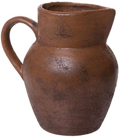 Red Co. Granny's Brown Pitcher Flower Vase, Decorative Earthenware Centerpiece, 6 Inches | Amazon (US)