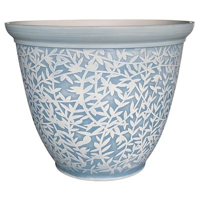 Ready Refill Large (25-65-Quart) 13.94-in W x 10.83-in H Slate Blue Plastic Planter with Drainage... | Lowe's