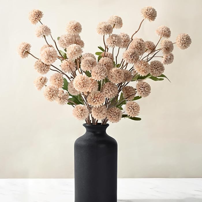 Waipfaru 10pcs Fake Silk Pompon Mum Artificial Flowers, Bulk Faux Mini Chrysanthemums, for Center... | Amazon (US)