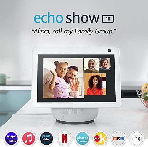 Certified Refurbished Echo Show 10 (3rd Gen) | HD smart display with motion and Alexa | Glacier W... | Amazon (US)