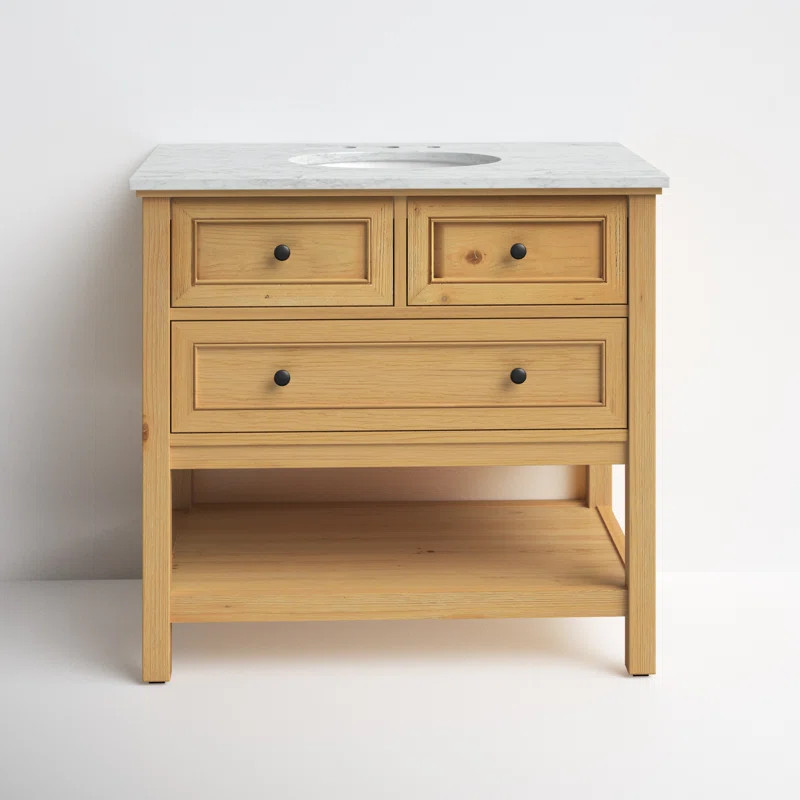 Voss 36'' Single Bathroom Vanity with Marble Top | Wayfair North America