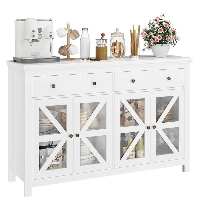 Amalina 55.12'' W Sideboard Buffet with 2 Drawers, Adjustable Shelves, Cabinets | Wayfair North America