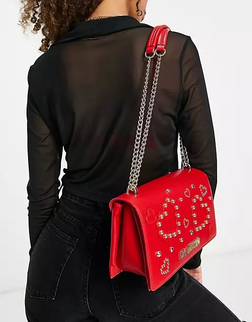 Love Moschino embossed shoulder bag in red | ASOS (Global)