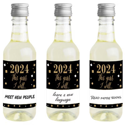Big Dot of Happiness New Year's Eve - Gold - Mini Wine & Champagne Bottle Label Stickers - 2024 N... | Target