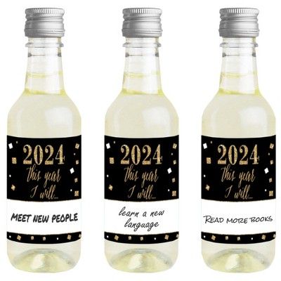 Big Dot of Happiness New Year's Eve - Gold - Mini Wine & Champagne Bottle Label Stickers - 2024 N... | Target