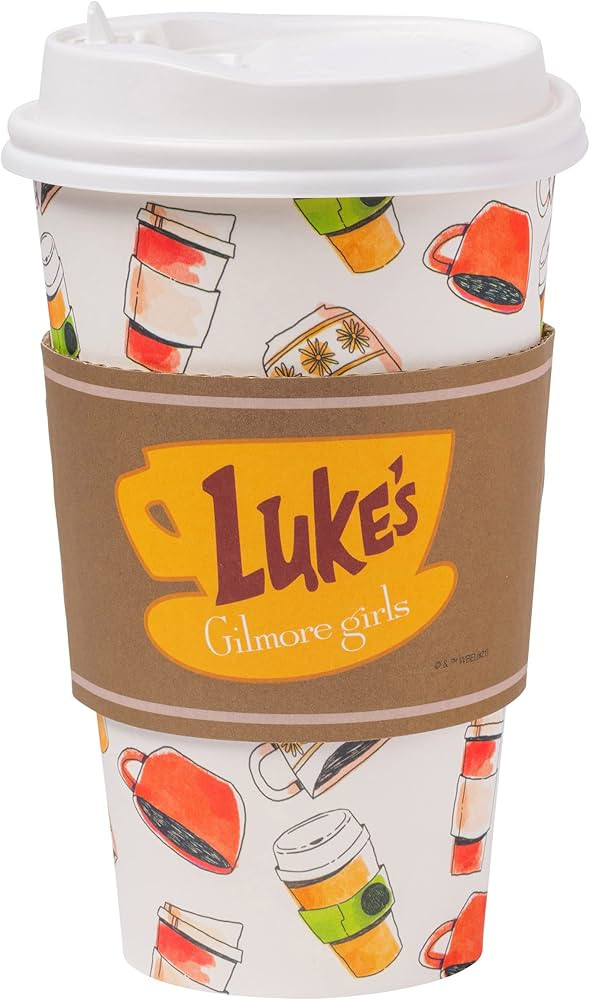 Silver Buffalo Gilmore Girls Lukes Logo 8pk Paper Travel Cup with Lid, 16 Ounces | Amazon (US)