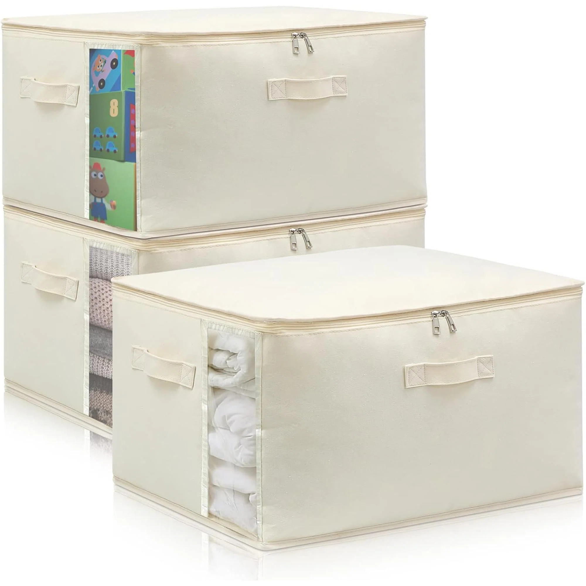 Comforters Bags Closet Organizers And Storage For Quilts Clothes Organization Containers Bins With Sturdy Zipper, Clear Window For Sweaters Blankets | Wayfair North America
