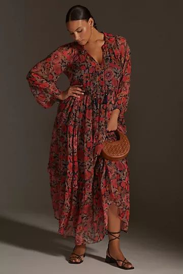 The Marais Printed Chiffon Maxi Dress | Anthropologie (US)