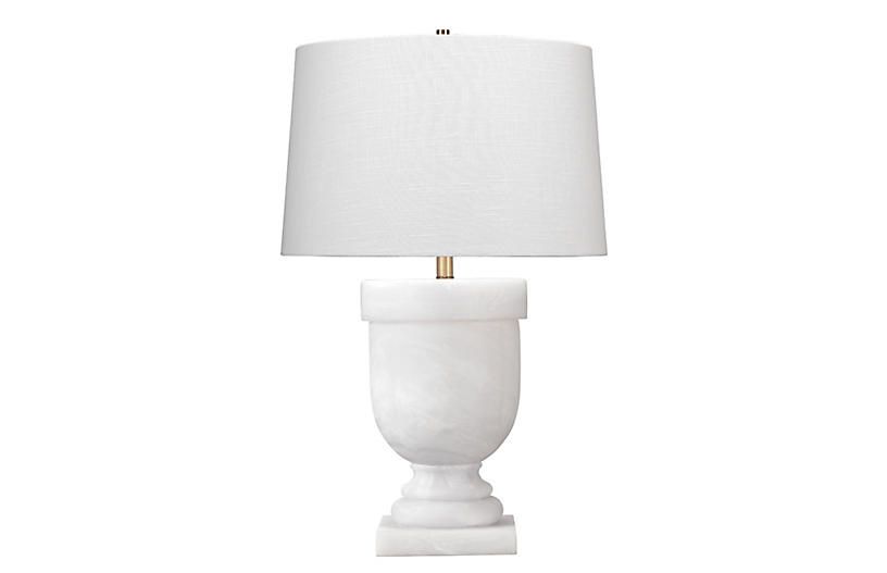 Carnegie Table Lamp, White Faux Alabaster | One Kings Lane