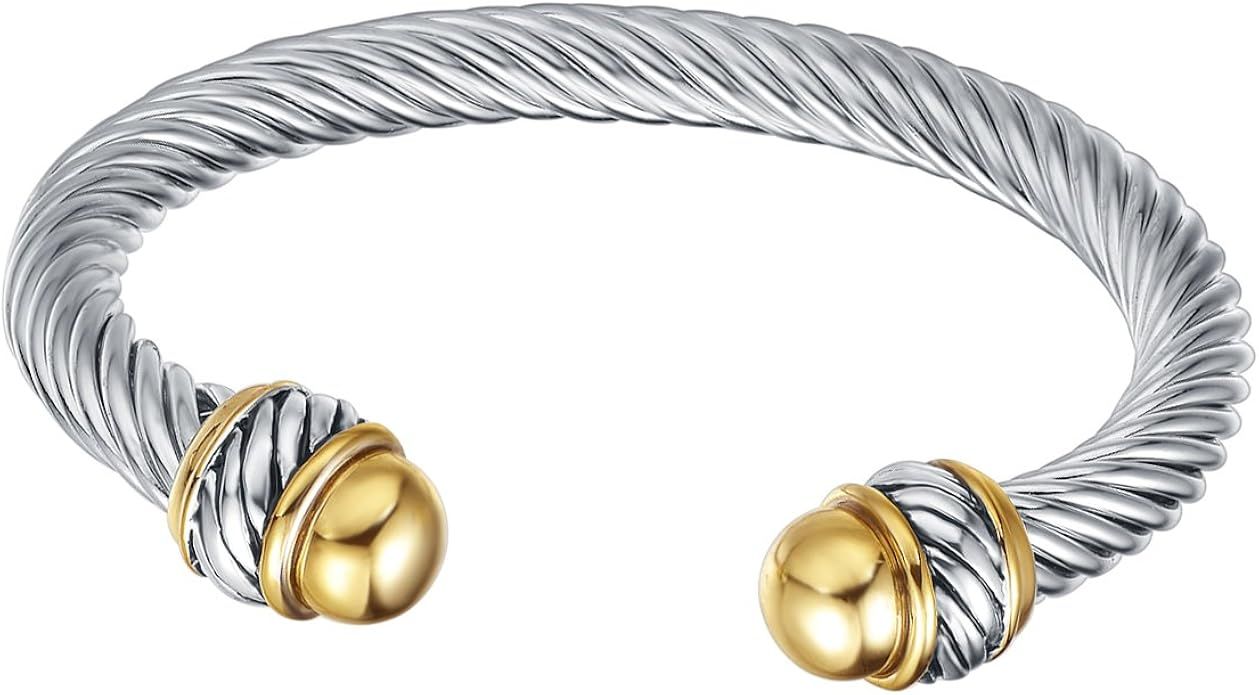 Twisted Cable Wire Bangle Bangle Inner Size 58mm * 50mm | Amazon (US)