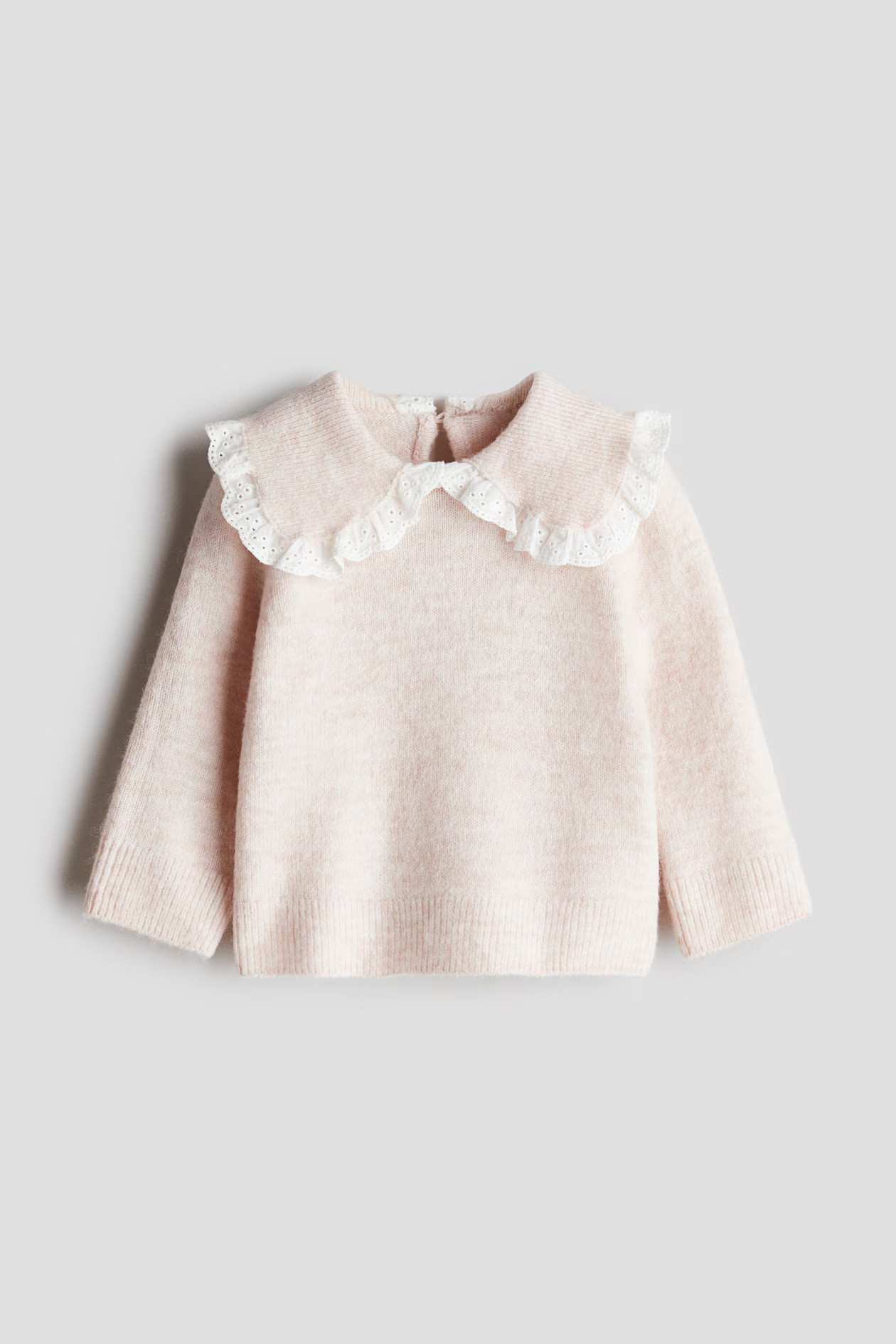 Sweater with Peter Pan Collar - Light pink melange - Kids | H&M US | H&M (US + CA)