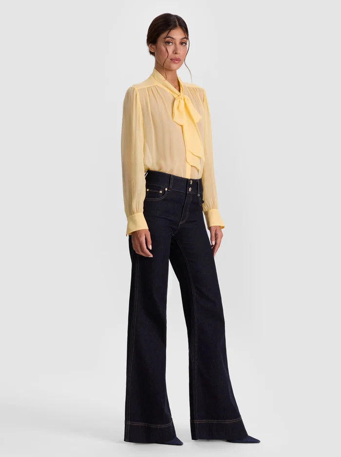 THAYER TIE NECK BLOUSE | Alice + Olivia