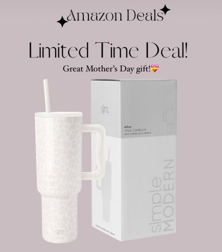 Amazon deals / Simple Modern 40 oz Tumbler with Handle and Straw Lid | Insulated Cup Reusable Stainless Steel Water Bottle Travel Mug Cupholder Friendly | Gifts for Women Him Her | Trek Collection | Cream Leopard / Mother’s Day gift idea / gifts for her 

#LTKOver40 #LTKGiftGuide #LTKSaleAlert