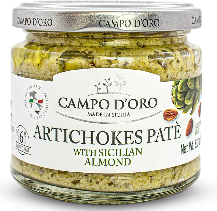 Creamy Artichoke and Almond Dip, 6.35 oz, 180 g. Non GMO, Artichoke Spread Sauce, Made with Sicil... | Amazon (US)