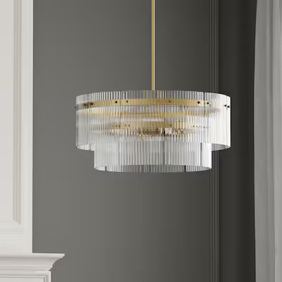 Origin 21 Mackenzie 4 -Light Gold Transitional Capiz For Use in Bedrooms, Dining Rooms, Foyers, K... | Lowe's