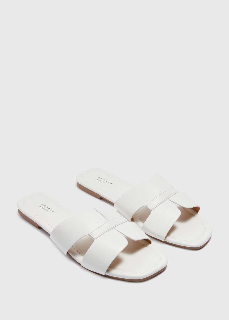 White Mule Wide Fit Sandals - Size 3 | Matalan (UK)