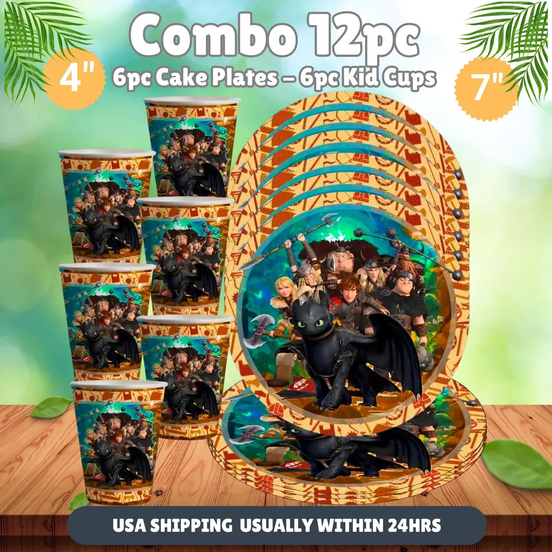 Training Dragon Set Tableware Honeycomb Table Hanging Swirls Theme Party Decoration Centerpiece B... | Etsy (US)