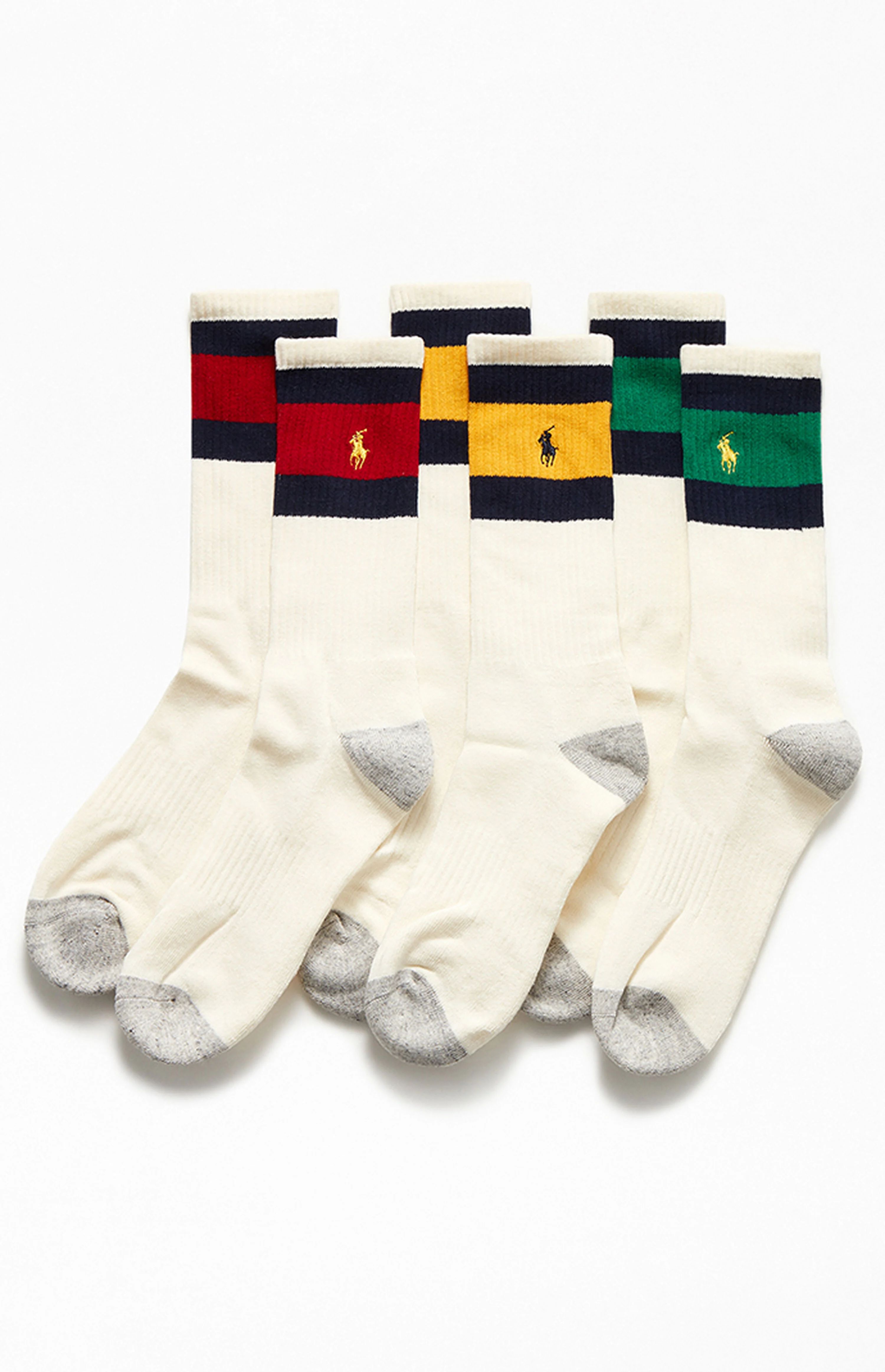 Polo Ralph Lauren 3 Pack Vintage Stripe Crew Socks | PacSun | PacSun
