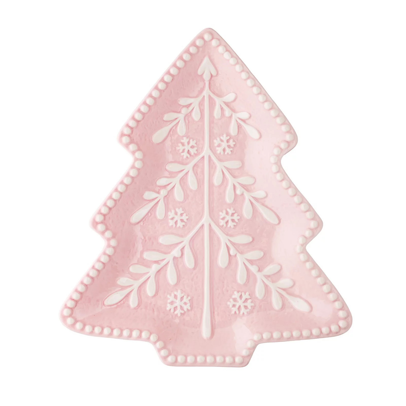 10 Strawberry Street Christmas Tree Serving Platter, Pink Folk Tree | Kohl's